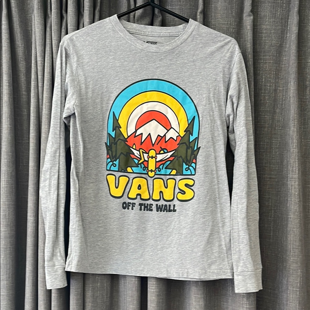 Vans Gray Long Sleeve with Vibrant Graphic